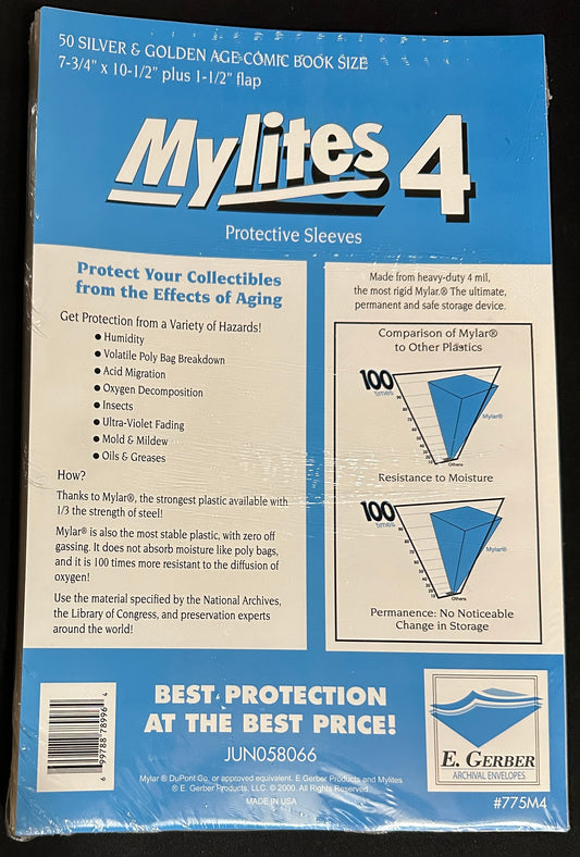 E. Gerber Mylites 4 Silver & Golden Age Bags